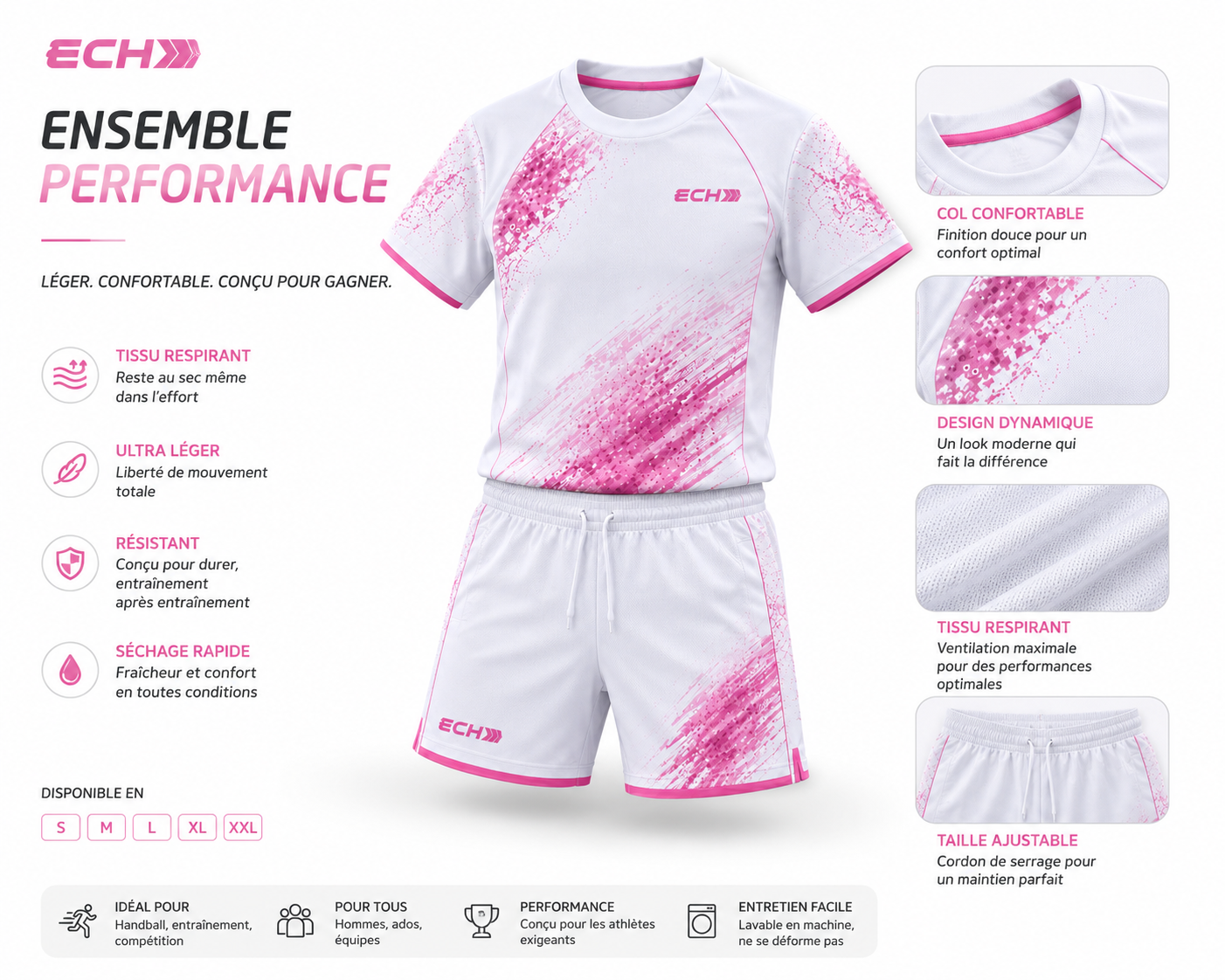 Ensemble Goat - blanc & rose