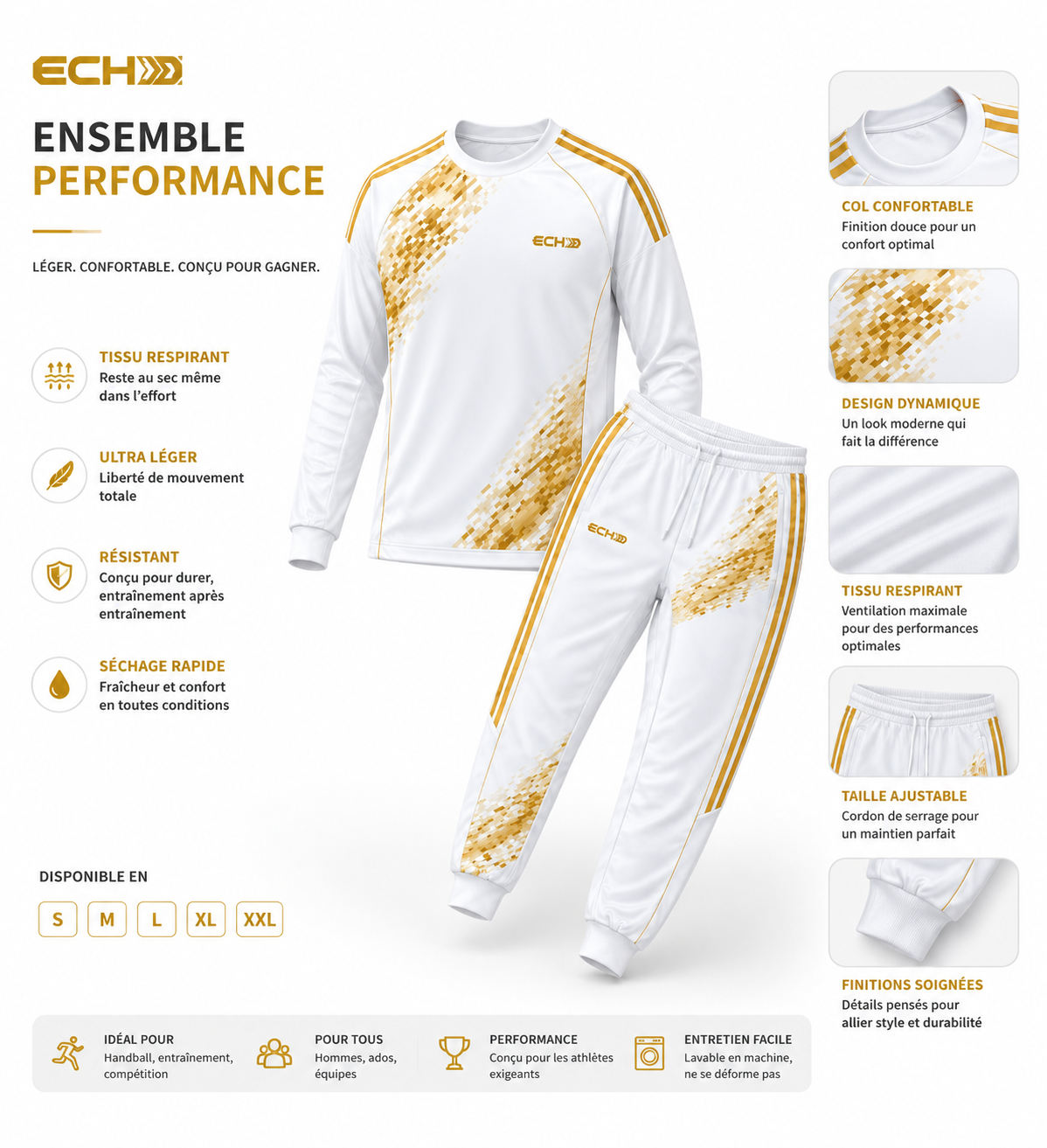 Ensemble « The guardians » - blanc & or