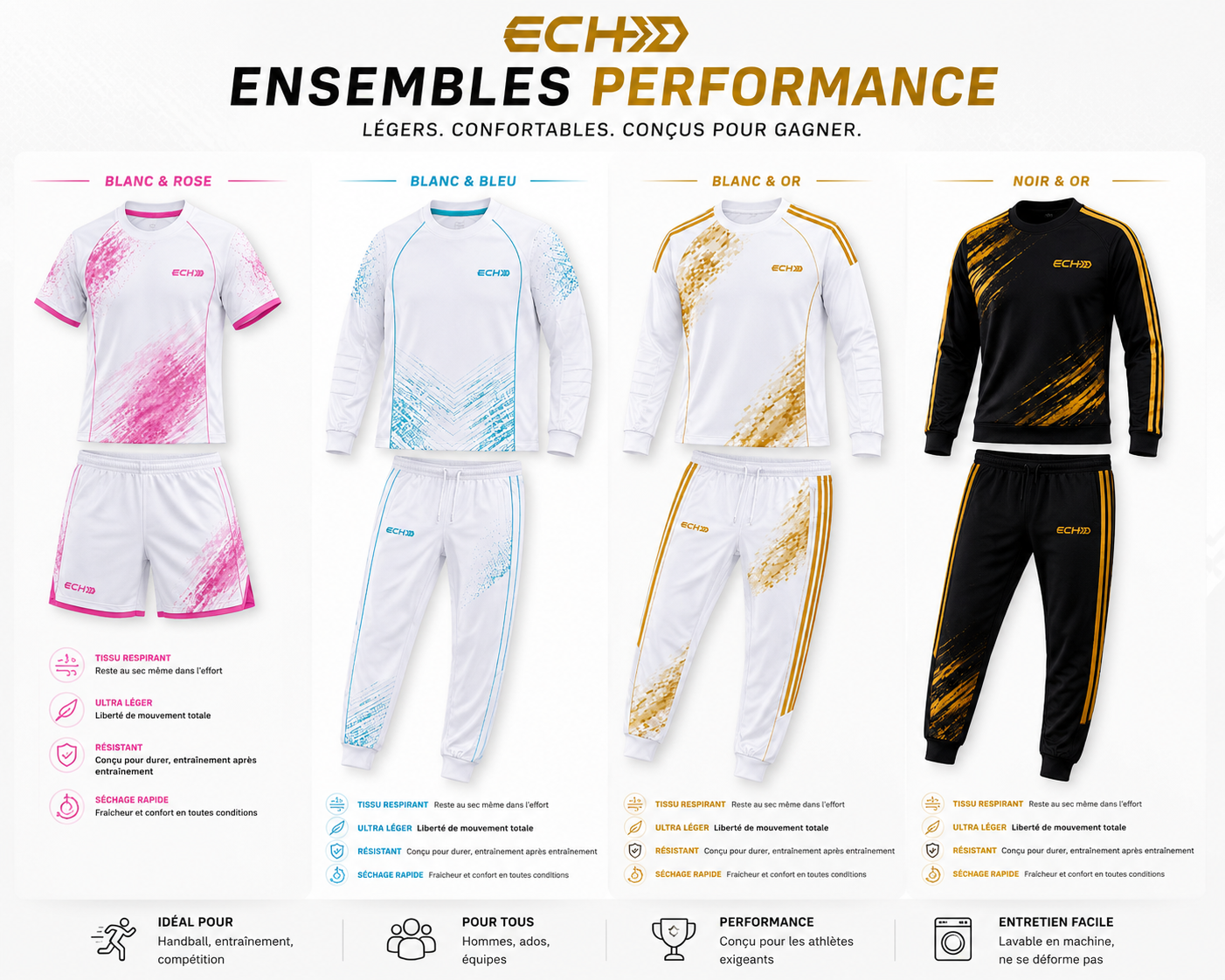Ensemble Goat - blanc & rose
